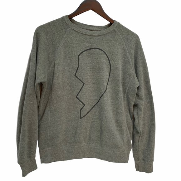 Brunette - BITNB Grey Angel Wing Cree Neck Sweatshirt Grey M - Picture 1 of 9